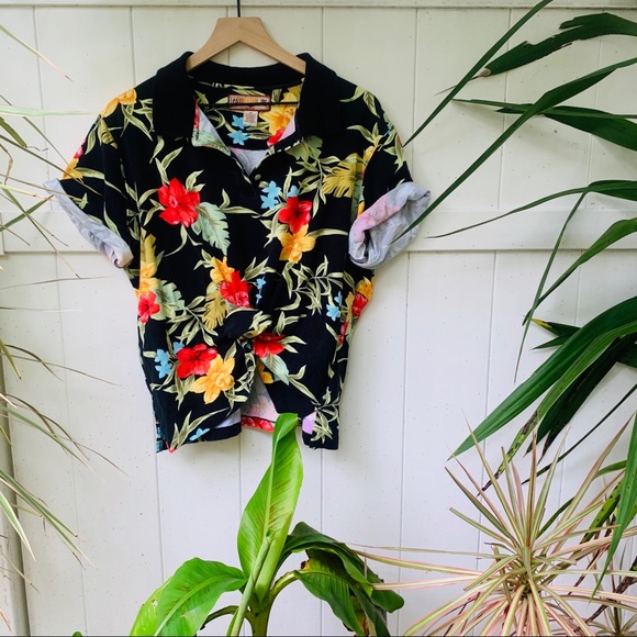 vintage vsco 90s Hawaiian crop polo tee - Picture 8 of 8
